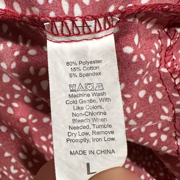 Red Flowy Drawstring Skirt - Picture 3 of 3